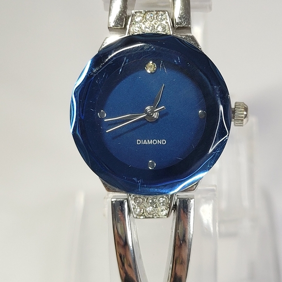 Silver and Blue Diamond Watch - Picture 2 of 7